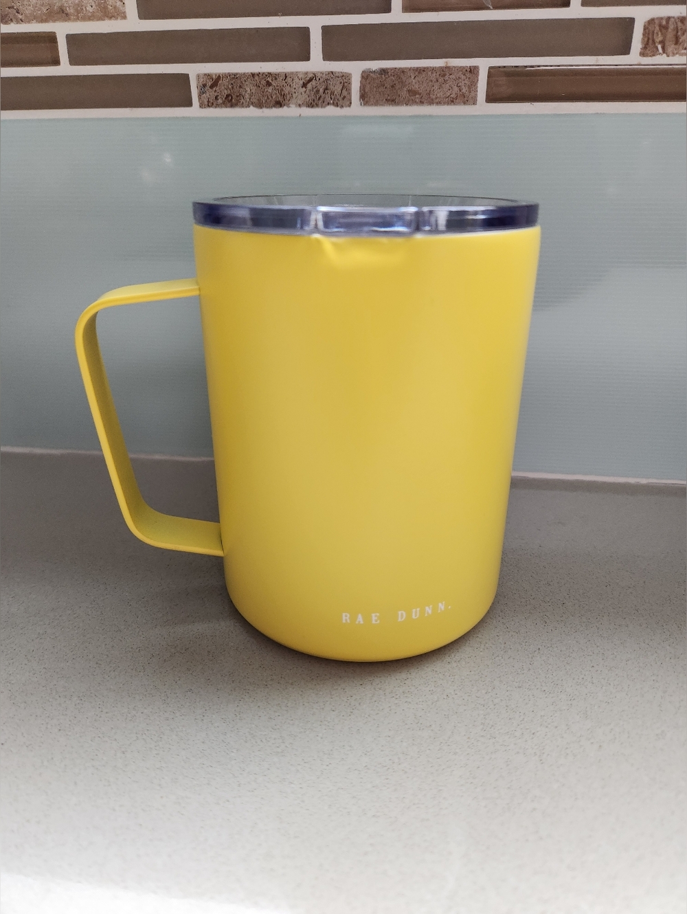 Rae Dunn "On Lake Time" Insulated Stainless Steel Mug ~YELLOW 12 oz. **NEW - Picture 2 of 8